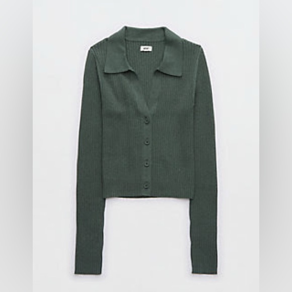 Aerie Gotta Jet! Polo Sweater and Skater Pant Set Royal Palm Size Small - Picture 13 of 15